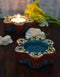 Blue Pottery T-Light Holder Set Of 2 Pcs.